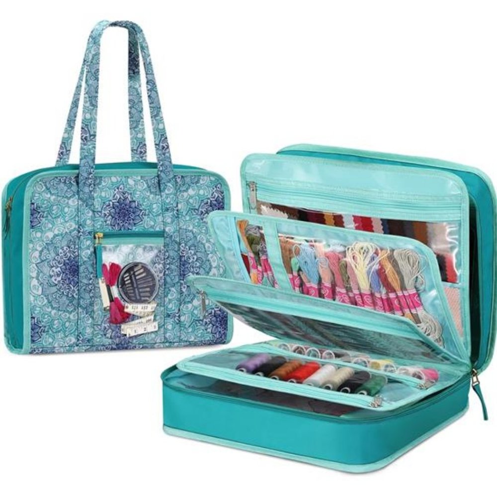 Sewing and Craft Supplies Storage Tote, Large Capacity Travel Organizer Bag
